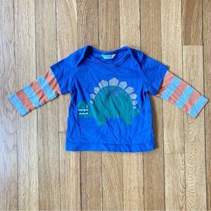 Baby Boden Blue Orange Dinosaur Long Sleeve 3-6
